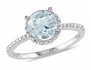 Aquamarine Ring 1.20 Carat (ctw) with Diamonds in Sterling Silver