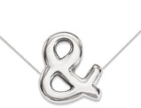 Sterling Silver Ampersand Charm Pendant Necklace and chain