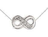 Sterling Silver Infinity Charm Pendant Necklace with Cubic Zirconia (CZ) and chain