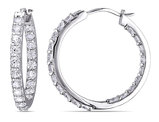 3.60 Carat (ctw) Lab-Created White Sapphire Hoop Earrings in Sterling Silver