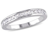 3/4 Carat (ctw) Lab-Created White Sapphire Wedding Anniversary Band Ring in Sterling Silver