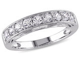4/5 Carat (ctw) Lab-Created White Sapphire Anniversary Band Ring in Sterling Silver