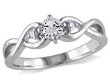 1/3 Carat (ctw) Lab-Created White Sapphire Infinity Ring with Diamonds in Sterling Silver