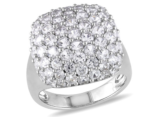 4.75 Carat (ctw) Lab-Created White Sapphire Pave Cocktail Ring In Sterling Silver