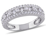 1 1/7 Carat (ctw) Lab-Created White Sapphire Anniversary Band Ring In Sterling Silver