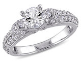 1 2/3 Carat (ctw) Lab-Created White Sapphire Engagement Ring In Sterling Silver