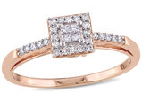 Princess Cut Diamond Engagement Ring 1/5 Carat (ctw) in 10K Rose Gold