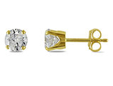 1.0 Carat (ctw I2-I3, Color I-J) Diamond Solitaire Stud Earrings in 14K Yellow Gold