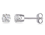 1/2 Carat (ctw I2-I3,  I-J) Diamond Solitaire Stud Earrings in 14K White Gold