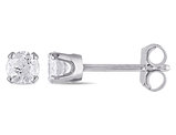 1/3 Carat (ctw Color I-J, Clarity I2-I3) Diamond Solitaire Stud Earrings in 14K White Gold