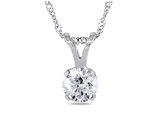 1/2 Carat (ctw I2-I3, I-J) Diamond Solitaire Pendant in 14K White Gold with Chain