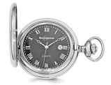 Swingtime Stainless Steel Black Dial Quartz 48mm Pocket Watch