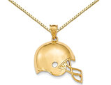 14K Yellow Gold Football Helmet Pendant with Chain