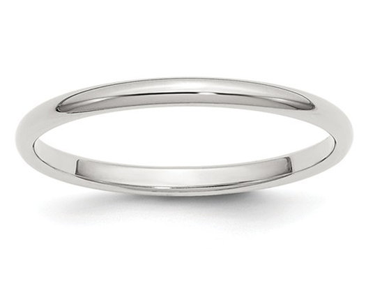Ladies 2mm Wedding Band Ring in Sterling Silver