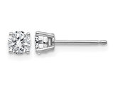 2/5 Carat (ctw) 4.00mm Synthetic Moissanite Solitaire Earrings in 14K White Gold (1/2 Ct. Diamond Look)