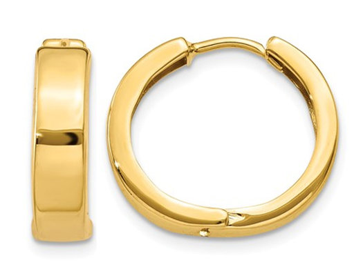 14K Yellow Gold Hinged Hoop Earrings