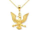 American Eagle Charm Pendant Necklace in 14K Yellow Gold with Chain