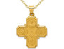 Four Way Cross Medal Pendant in 14K Yellow Gold