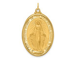 14K Yellow Gold Miraculous Oval Religious Medal Pendant ( No Chain)