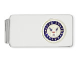 U.S Navy Money Clip in Sterling Silver with Rhodium Plating