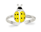 Sterling Silver Enameled & Polished Lady Bug Toe Ring