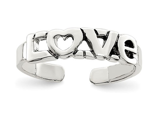 Sterling Silver Antiqued LOVE Toe Ring
