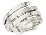 Ladies Polished and Brushed Fashion Ring in Sterling Silver