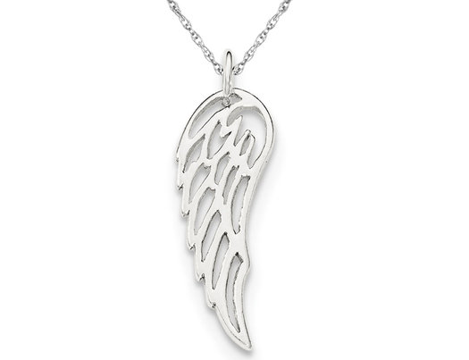 Sterling Silver Angel Wing Pendant Necklace with Chain