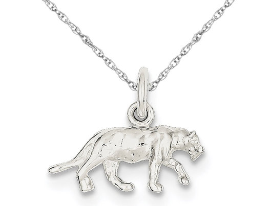 Panther Charm Pendant Necklace from Sterling Silver with Chain