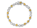 Sterling Silver Oval Heart Citrine Infinity Bracelet (4.5 Carat (ctw))