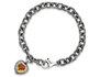 Sterling Silver with 14K Gold Accent Heart Citrine Bracelet