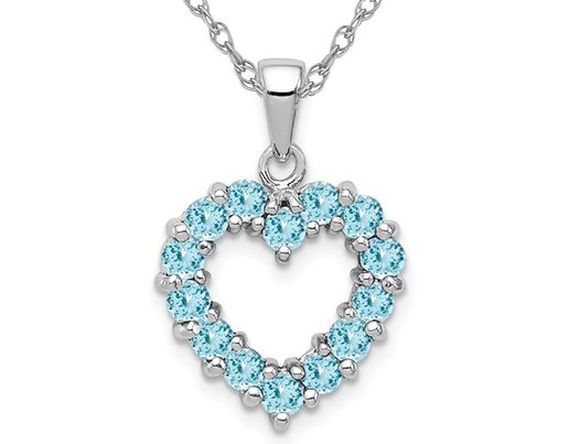 Swiss Blue Topaz Pendant Necklace 1.00 Carat (ctw) in Sterling Silver