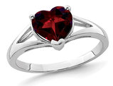 1.85 Carat (ctw) Garnet Heart Ring in Sterling Silver