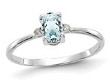 2/5 Carat (ctw) Oval-Cut Light Aquamarine Ring in 14K White Gold