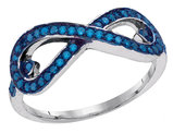 Blue Diamond Infinity Band Ring 1/3 Carat (ctw Clarity I2-I3) in Sterling Silver