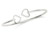 Sterling Silver Polished Heart Bangle Bracelet