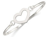 Sterling Silver Polished Heart Bangle Bracelet