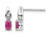 7/10 Carat (ctw) Ruby Earrings in 14K White Gold