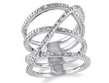 Diamond Crossover Fashion Cocktail Ring 1/5 Carat Diamond (ctw H-I I2-I3) in Sterling Silver