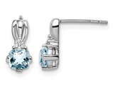 1/2 Carat (ctw) Light Aquamarine Drop Post Earrings in Sterling Silver