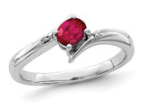1/3 Carat (ctw) Oval-Cut Ruby Ring in Sterling Silver