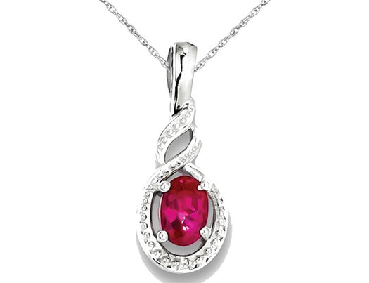 2/5 Carat (ctw) Lab Created Ruby Drop Infinity Pendant Necklace in Sterling Silver with Chain