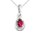 2/5 Carat (ctw) Lab Created Ruby Drop Infinity Pendant Necklace in Sterling Silver with Chain