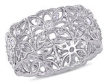 Diamond Vintage Filigree Ring 1/3 Carat (ctw) in Sterling Silver