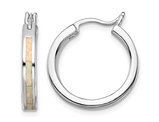Synthetic Opal In & Out Hoop Earrings in Sterling Silver 4/5 Inch
