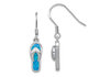 Lab-Created Synthetic Blue Opal Sandal Charm Earrings in Sterling Silver