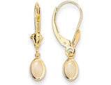 3/5 Carat (ctw) Opal Drop Dangle Earrings in 14K Yellow Gold