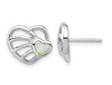 Lab-Created Opal Heart Stud Earrings in Sterling Silver