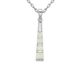 Lab-Created Opal Pendant Necklace in Sterling Silver with Chain