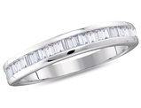 1/2 Carat (ctw J-K, I2-I3) Baguette Diamond Wedding Anniversary Band Ring in 10K White Gold 